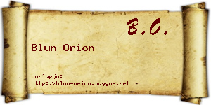 Blun Orion névjegykártya